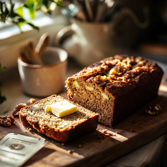 Moist Keto Zucchini Bread Slice