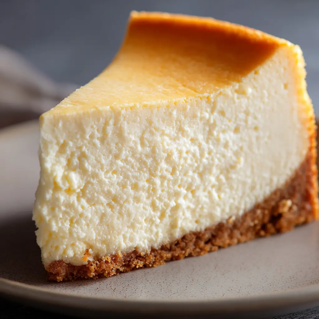 A creamy keto cheesecake slice with almond flour crust on a plate